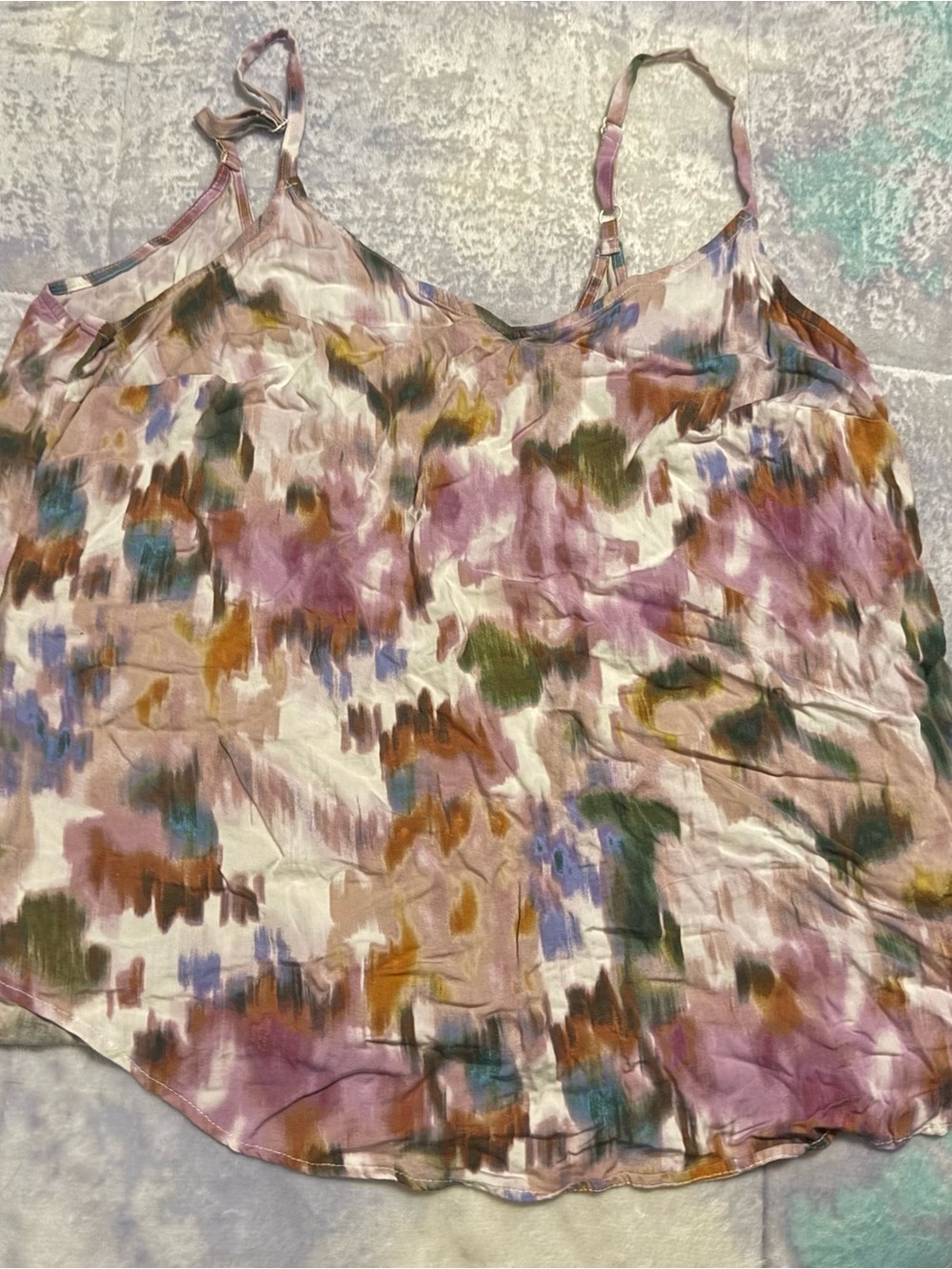torrid Watercolor Print Spaghetti-Strap Cami in Purple, Olive & Rust